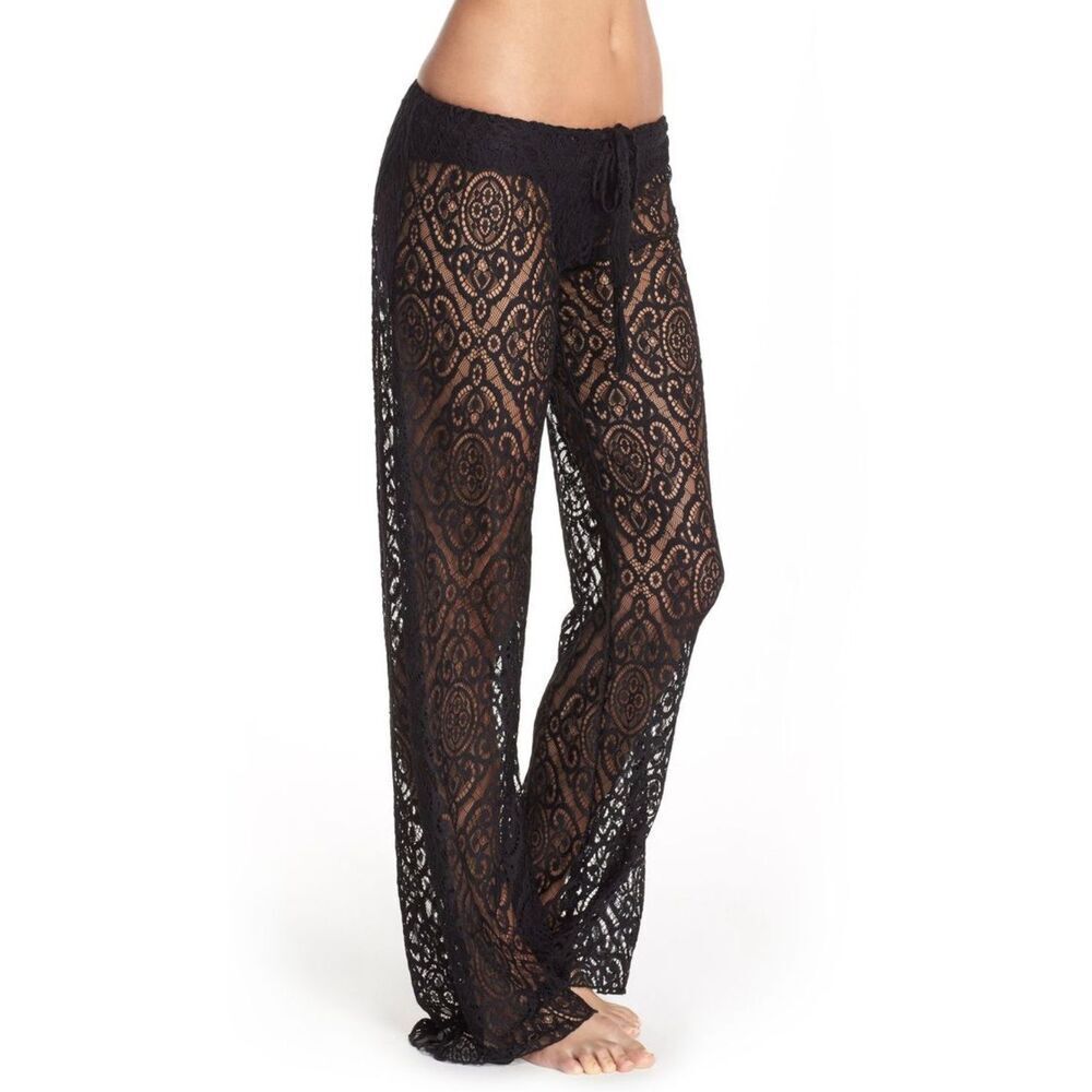 Becca Amore Lace Swim Cover Up Pants | Black in Small